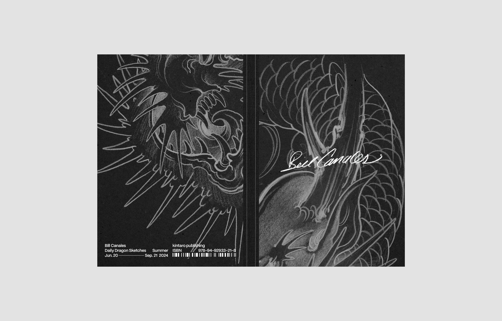 Daily Dragon Sketches – Summer by Bill Canales, hardcover Japanese tattoo art book 2025