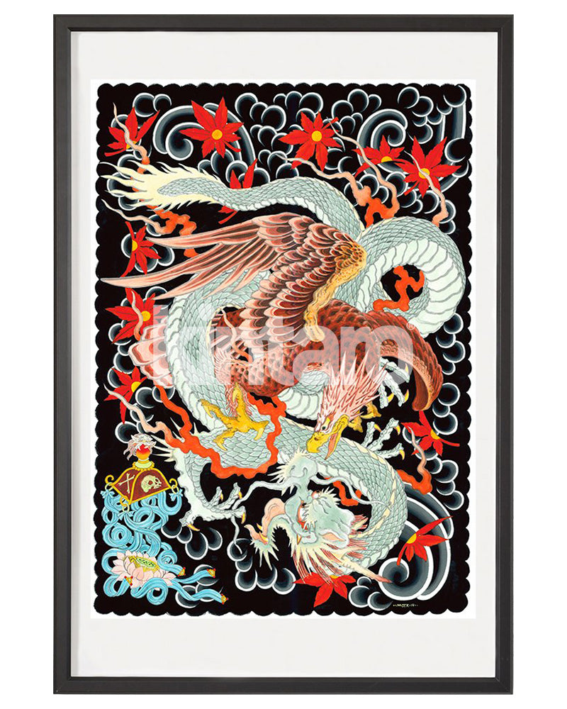 ドラゴンと戦うイーグル