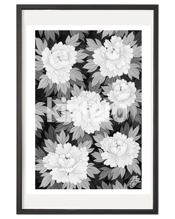 黒と白の花