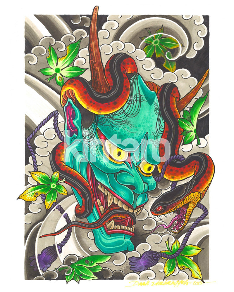 Hannya Smile Now Cry Later - Unique & Modern Ready to Hang Canvases