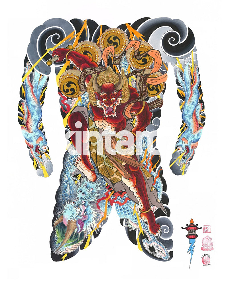 Details more than 76 raijin and fujin tattoo latest  thtantai2
